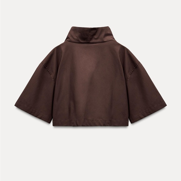 Zara Dark Brown Crop Top - Picture 3 of 12